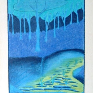 Colored Pencil Nature Drawing on Illustration Board