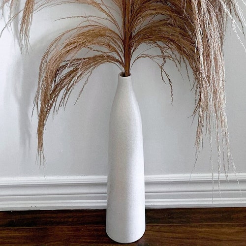 Tall Ceramic Vase Floor Vase White Tall Vase Etsy