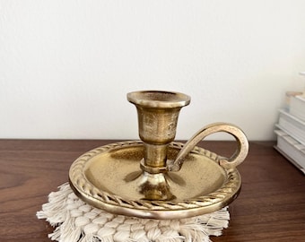 Classic Chamberstick Gold | Gold Candlestick Holder