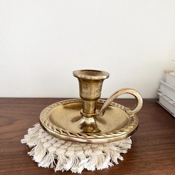 Classic Chamberstick Gold | Gold Candlestick Holder