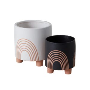 Rainbow Footed Planter | Cute Ceramic Planter with Feet