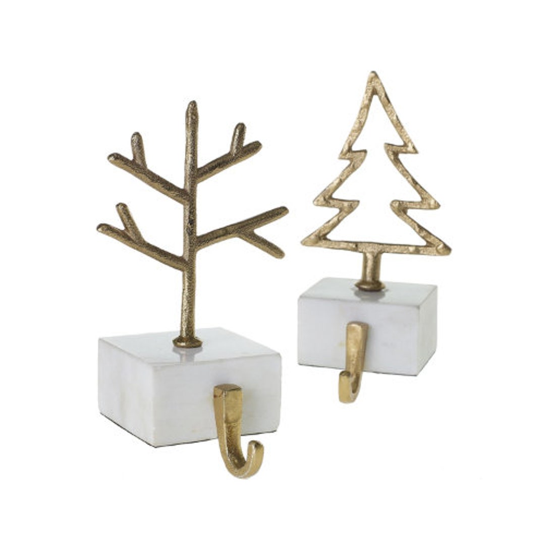 Marble and Gold Mantel Stocking Holder Beautiful Stocking Etsy