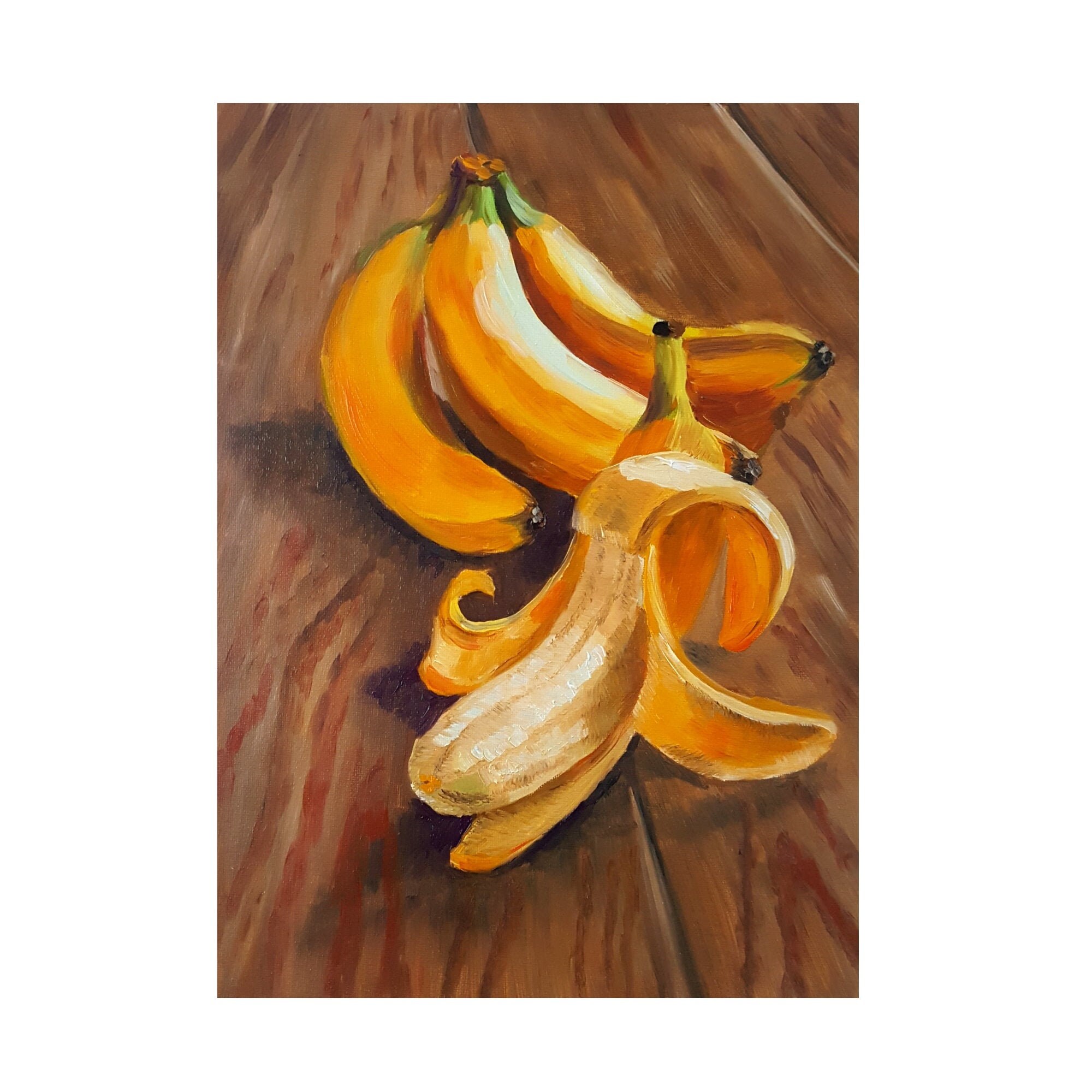 Banana Painting Original Art about 14 by 10 Inches Exotic | Etsy