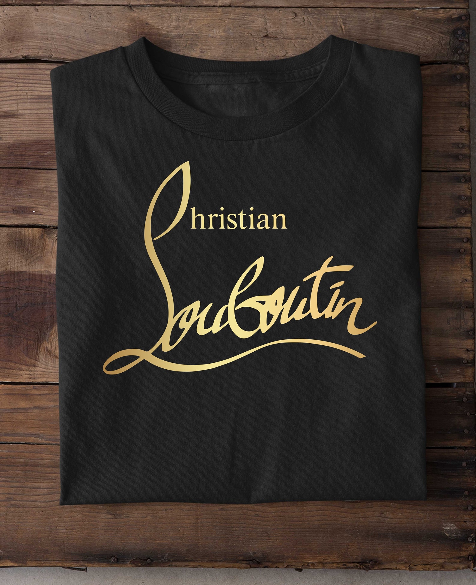 Luxury Christian Louboutin Gold Tshirt Christian Louboutin | Etsy