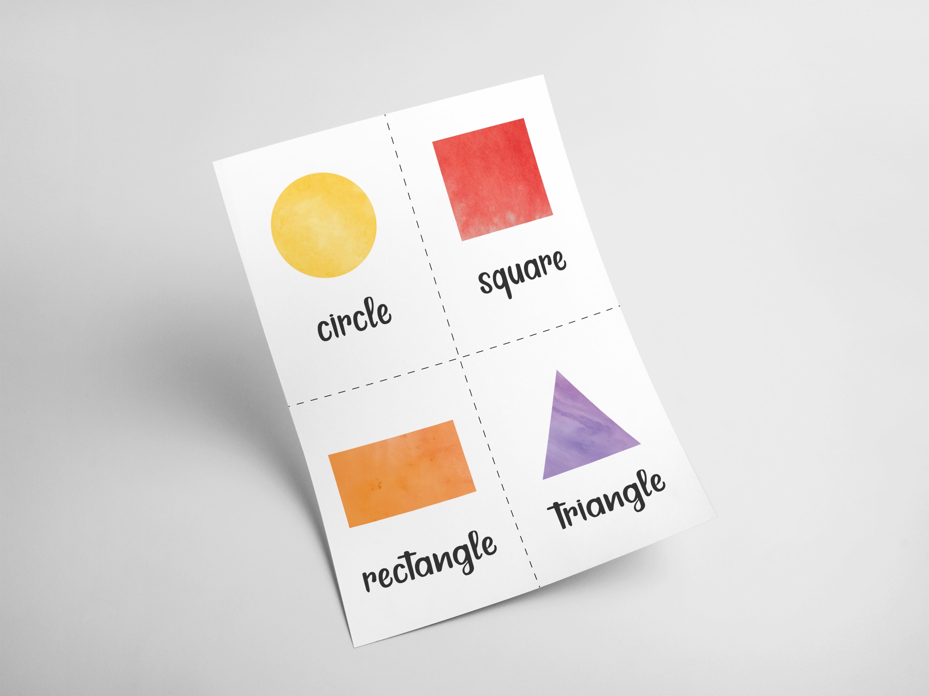 Montessori Flashcards with Shapes Nursery Cards for kids Etsy
