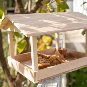 Wooden Bird Feeder House, Hanging bird feeder, Wooden hummingbird feeder, Squirrel feeder, Natural Bird Feeder, Bird feeder for the outdoors