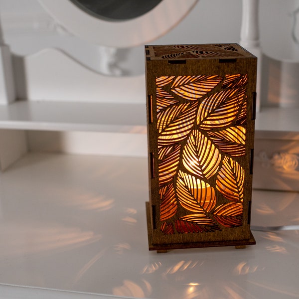 Decorative night light, night light for bedroom, wooden night light, handmade night light, hand table lamp