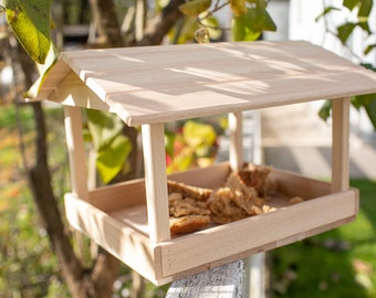 Wooden Bird Feeder House, Hanging bird feeder, Wooden hummingbird feeder, Squirrel feeder, Natural Bird Feeder, Bird feeder for the outdoors