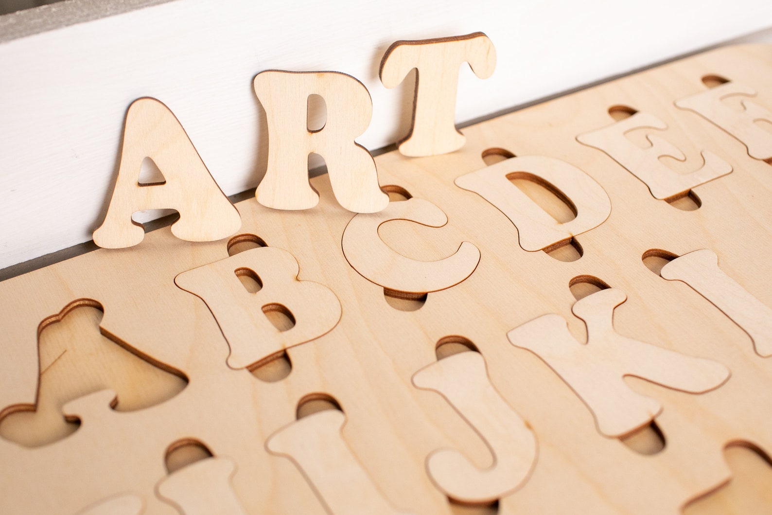 Wooden Alphabet Puzzle ABC Letters Montessori Toy for Kids | Etsy