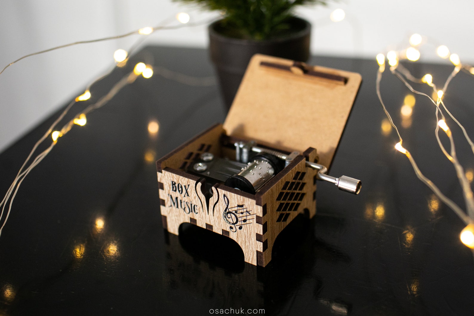 Custom Engrave Music Box Happy Birthday Wooden Music Box Etsy