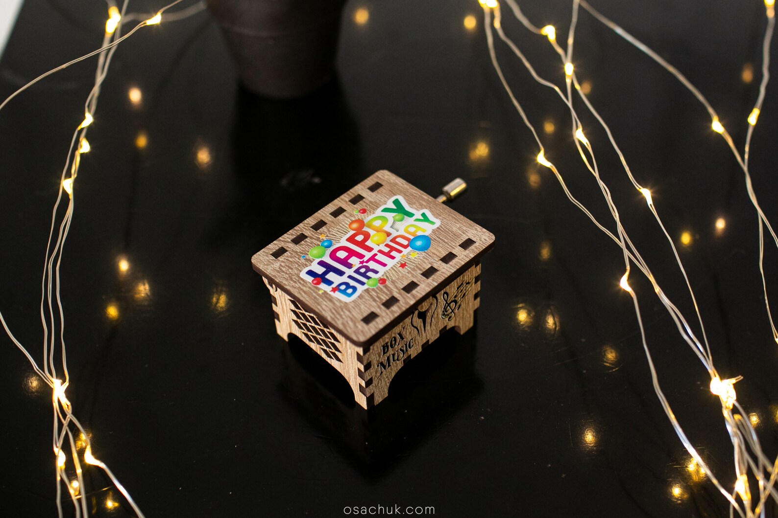 Custom Engrave Music Box Happy Birthday Wooden Music Box Etsy