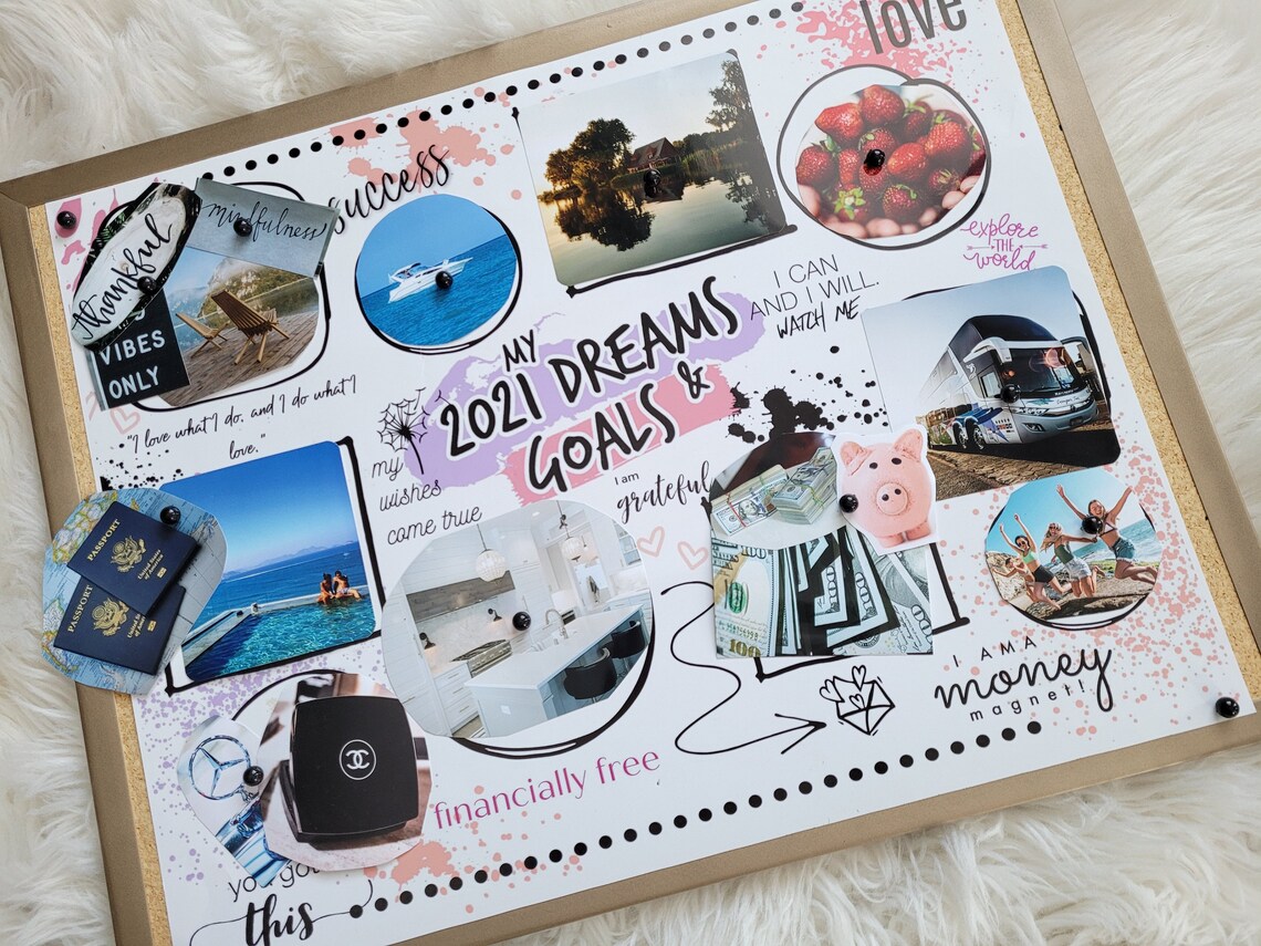 Vision Board Poster Manifeste 2021 Dream Board Résolutions Etsy