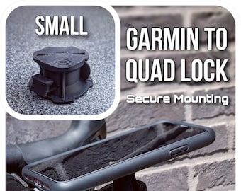 Adaptateur Garmin Edge vers Quadlock avec « Secure Mounting System » (PETIT) - Montez votre étui Quadlock sur un support pour vélo Garmin