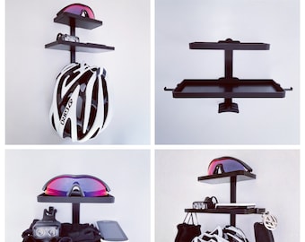 Bicycle Helmet Wall Hanger - New Dual Tray Design