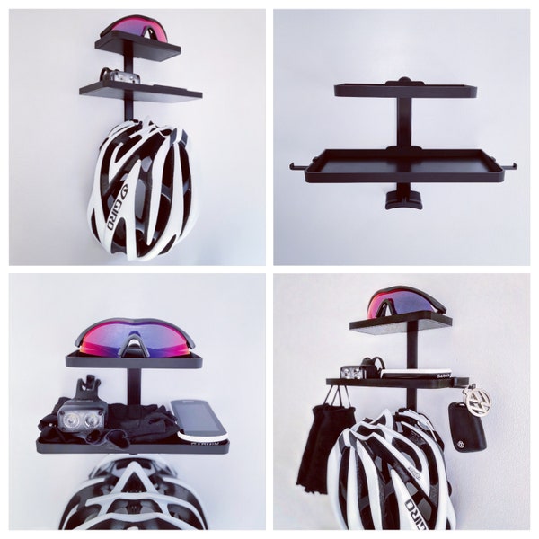 Bicycle Helmet Wall Hanger - New Dual Tray Design