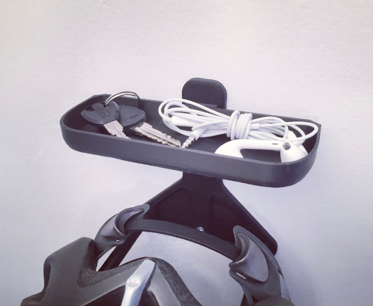 Bicycle Helmet Wall Hanger black regular size tray Etsy