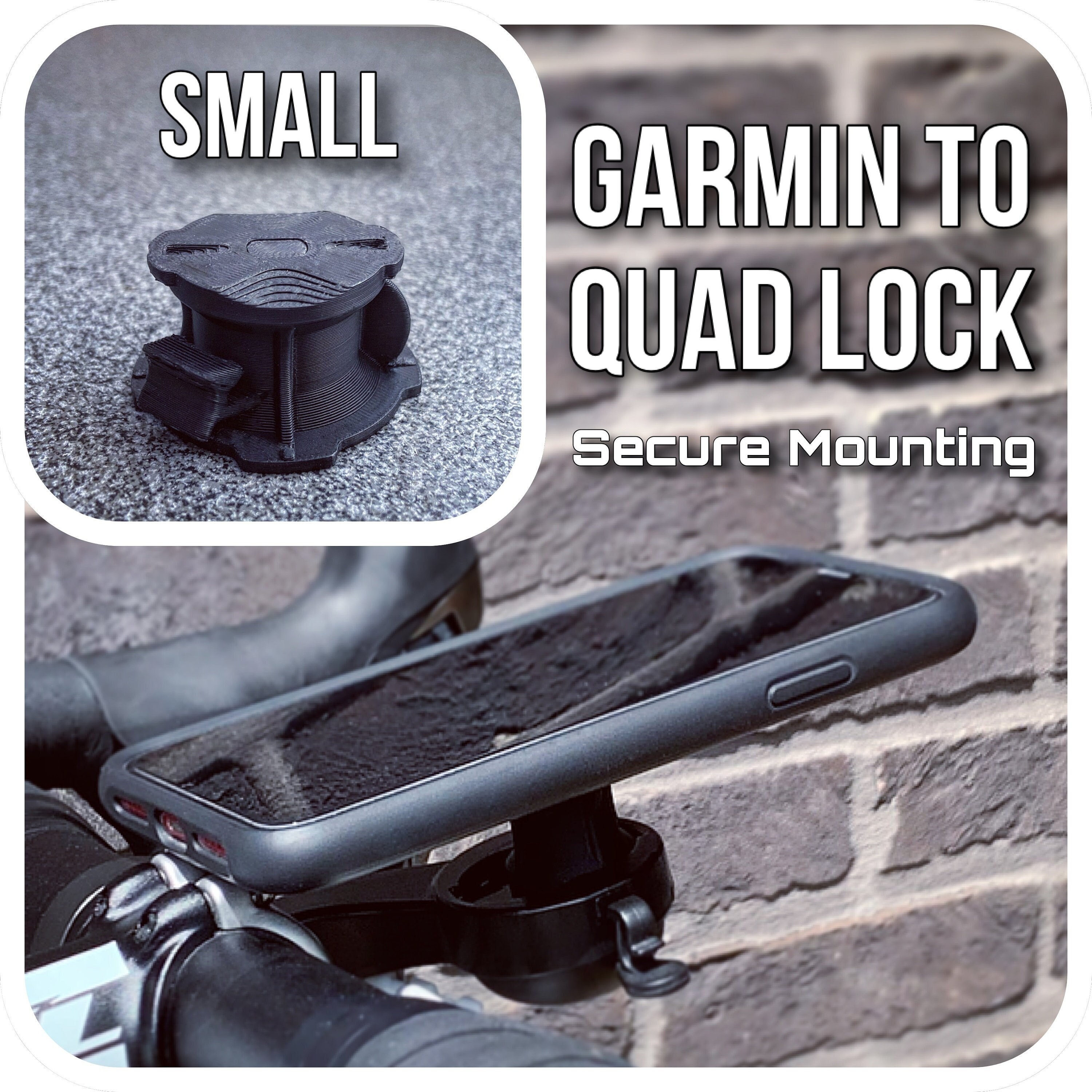 Garmin Edge to Quadlock Adapter With secure Mounting System SMALL Mount Your Quadlock Case on a Garmin Bike Holder Etsy Denmark