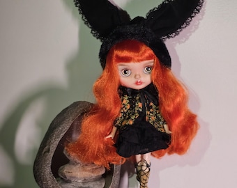 Blythe doll custom, Cranberry doll, Ooak, art doll, collectible doll, clothes for Blythe doll, gift for her, New Year
