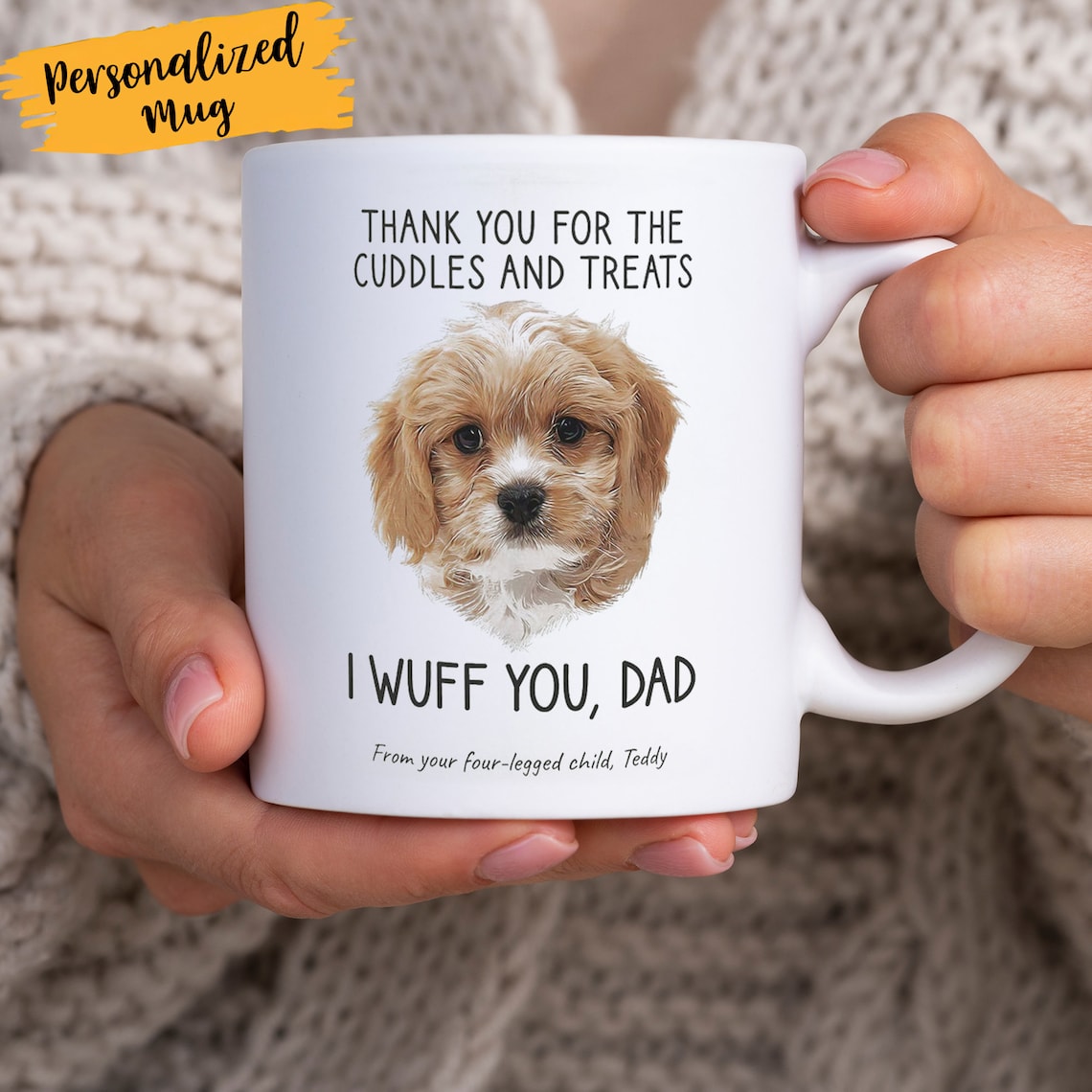 Personalized Dog Mug for Dog Dad Personalized Dog Lover Gift Etsy