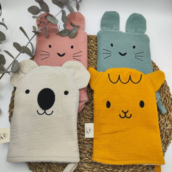 Animal Washcloth Wash Mitt Animal Koala Alapaka Rabbit Lama