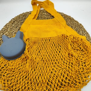 Sand toy bag for sand toys toy bag beach bag mesh bag sandpit mesh bag personalized Senfgelb