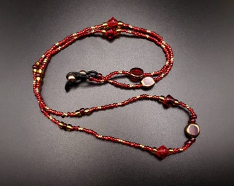 Red and Gold glasses chain/ mask chain