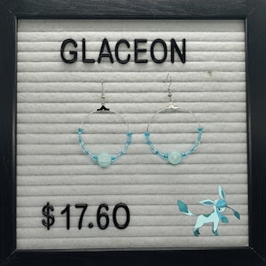 Beaded Glaceon Hoop Earrings