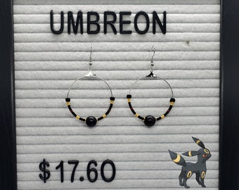 Pärlbesatta Umbreon Hoop Örhängen