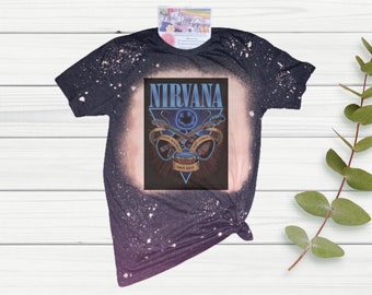 Hand Bleached Sublimation Graphic Tees Free By Graphicshirtsgalore - t shirt roblox nirvana