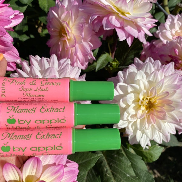 Pink and green mamey mascara