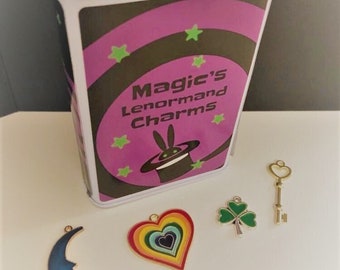 Magic's Lenormand Charms- 36 Colorful Charms w/ Tin Box