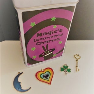 Magic's Lenormand Charms 36 Colorful Charms w/ Tin Box image 1