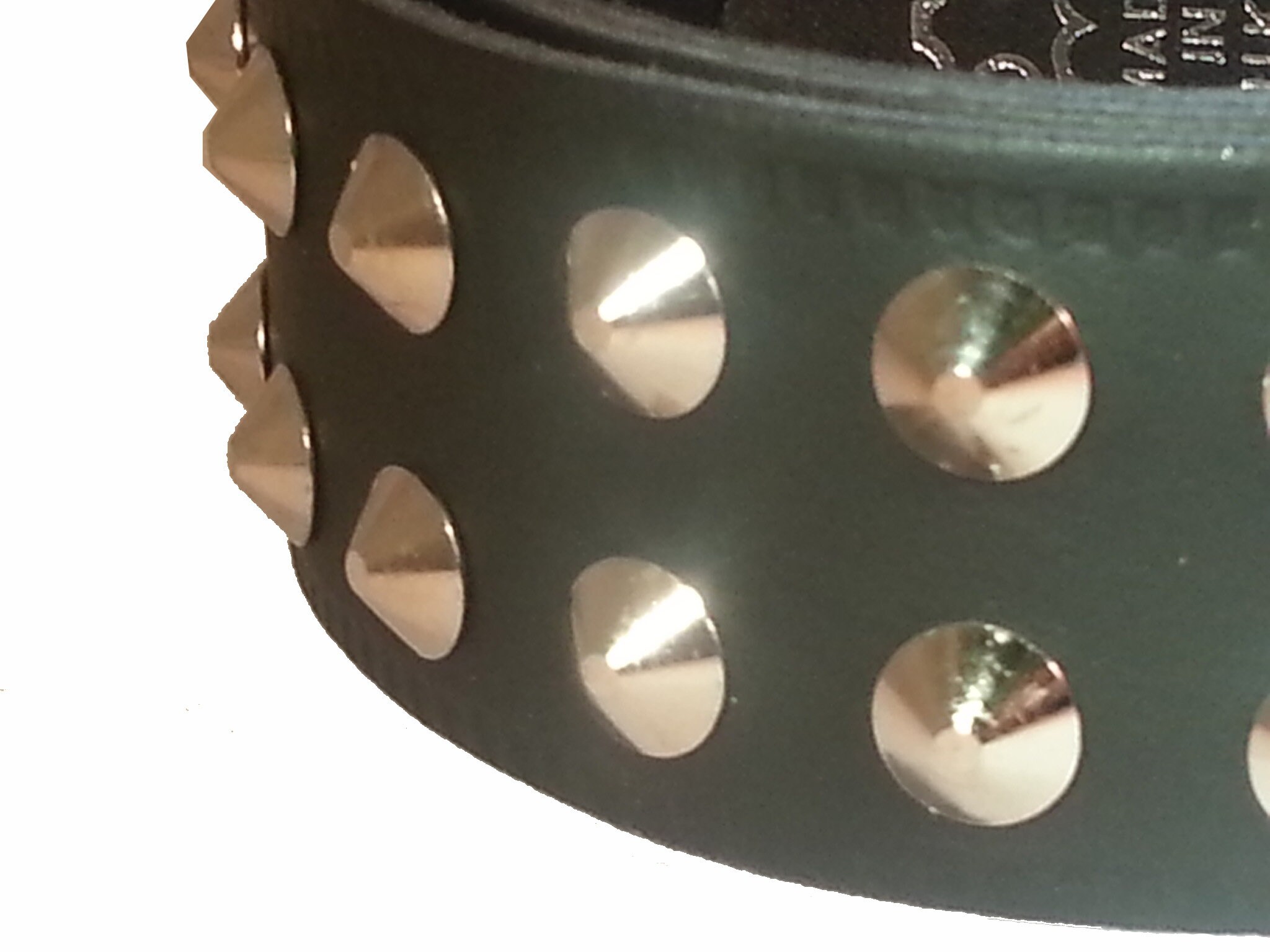 Stud Leather Belt With Cone Studs 2 Rows of Studs on Leather Etsy