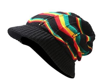 Crazy Lizard Rasta Hut für Dreadlocks.uni Farbe Bob Marley Hut. Dreadlock Accessoires Herren Tams Beanie Mütze.