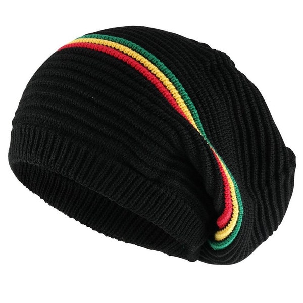 Chapeau rasta lézard fou pour dreadlocks. Chapeaux homme Bob Marley. Bonnet RH63 Dreadlock Tam côtelé. Chapeaux Tam jamaïcains pour hommes et femmes.