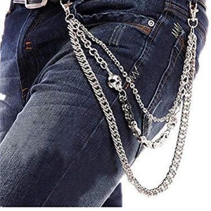 Bird Skull Jean Chains/ Steampunk Belt Chains/ Clip in Belt Chain / Skull Chain / Curb Chain