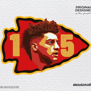 Patrick Mahomes | Superbowl Football Graphic | Kansas City Chief | Mahomes Digital Download | Gridiron Greats | Mahomes Png | Png Pack