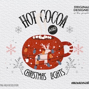 Christmas Png | Christmas Sublimation Design | Hot Cocoa And Christmas Movies Png | Instant Download | Hot Chocolate Png | Hot Cocoa Svg