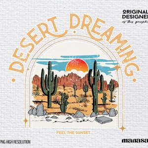 Cactus Png | Desert Sublimation | Shirt Design | Desert Dreaming Png | Retro Western Png | Desert Vibes | Sublimation Designs