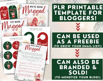 PLR You've Been Mugged julpaket utskrivbart mall | Julspel utskrivbart för bloggare | Kram i en mugg julspel på arbetsplatsen