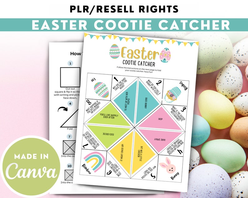 Editable PLR Easter Cootie Catcher Printable | Easter Activities for ...