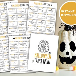 PLR Halloween Trivia-spelpaket utskrivbar mall | Halloween utskrivbar mall för bloggare | Rolig Halloween-spel för vuxna utskrivbar mall bild 2