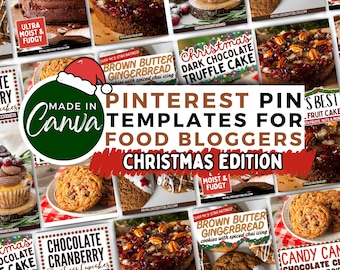 Christmas Pinterest Templates, 2026 Christmas Dessert Pinterest Pin Templates, Pinterest Templates Canva, Canva Templates (Digital Download)