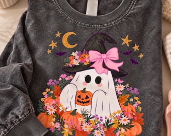 Coquette Wildflower Ghost PNG, Preppy Halloween Girl Ghost Clipart, Spooky Floral Ghost, Preppy Fall PNG, Botanical PNG, Digital Download