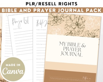Diario de oración PLR editable / Plantilla Canva / Diarios cristianos / Planificador cristiano imprimible / Diario / Uso comercial