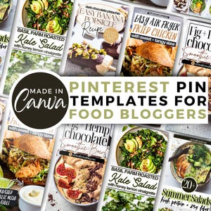 Summer Food Blogger Pinterest Pin Templates | Canva Pinterest Templates | Editable Pinterest Pin Templates | Recipe Pins For Food Blog