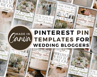 Wedding blogger Pinterest Templates | Canva Template | Wedding Pinterest Pins | Wedding blog templates | Customizable Pin Templates