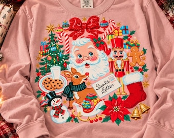 Vintage Christmas PNG, Retro Christmas PNG, Vintage Santa Collage clipart, Retro Christmas Traditional Clipart, Digital Download