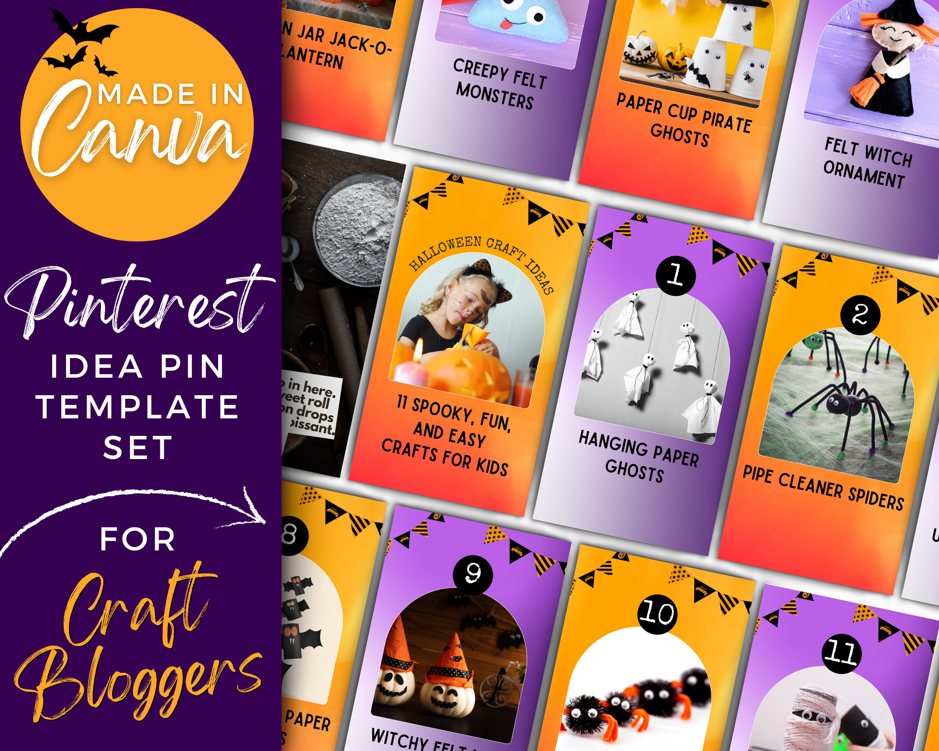 Pinterest Idea Pin Templates for Craft Bloggers | Canva Template ...