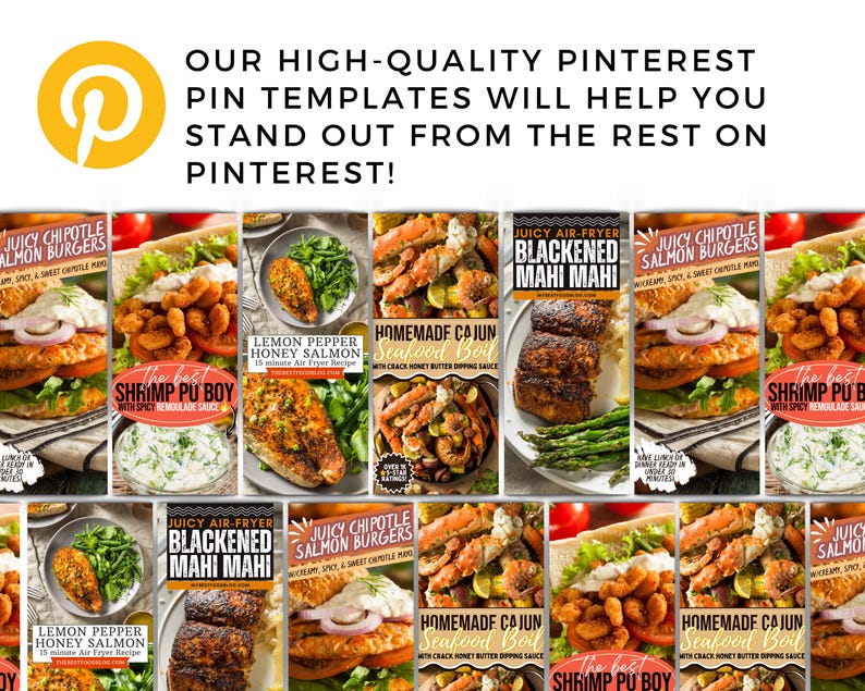 Food Blooger Pinterest Pin Templates Canva Pinterest Templates